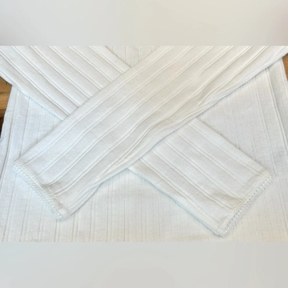 NWT J. Crew Ivory Pointelle Long-Sleeve T-Shirt, Small - Picture 13 of 14